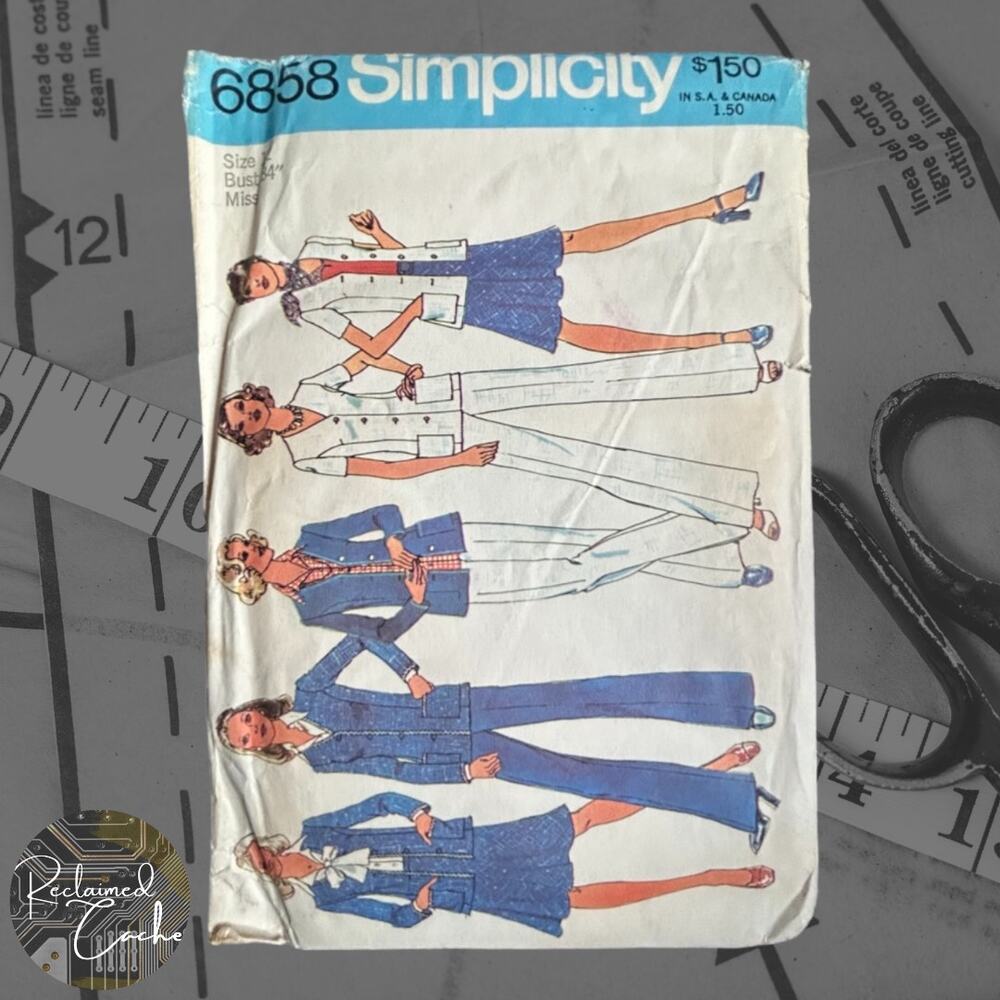 Simplicity 6858 Misses Cardigan, Bias Skirt and Pants Pattern - Size 12; Bust 34
